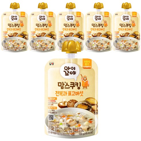 아이꼬야 맘스쿠킹 레토르트 이유식, 전복과표고버섯, 100g, 6개