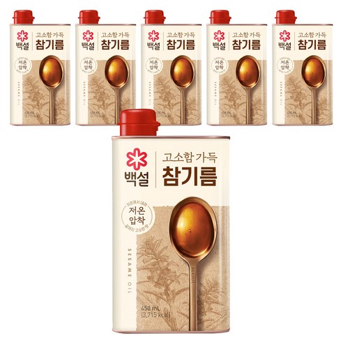 백설 고소함 가득 참기름, 450ml, 6개
