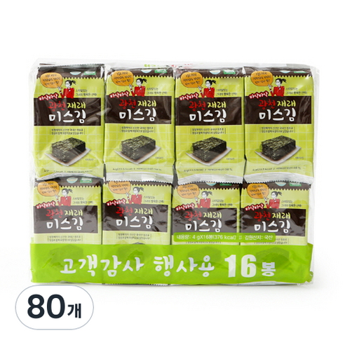 미스김 광천 재래 도시락김, 4g, 80개