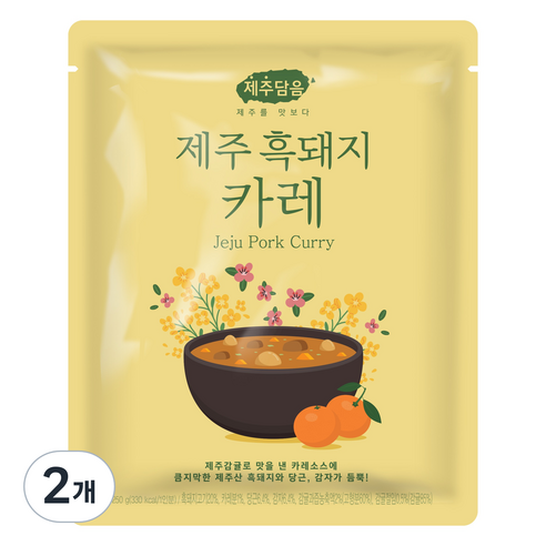 오뚜기 제주담음 제주 흑돼지 카레, 250g, 2개