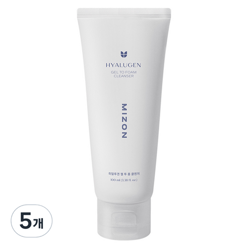 미즈온 히알루겐 젤 투 폼 보습 클렌저, 100ml, 5개