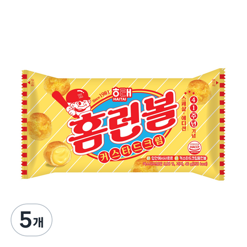 홈런볼 커스타드크림, 46g, 5개