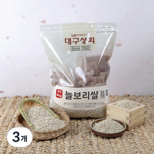 대구상회 국내산 늘보리쌀, 4kg, 3개