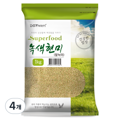 건강한밥상 녹색현미, 1kg, 4개