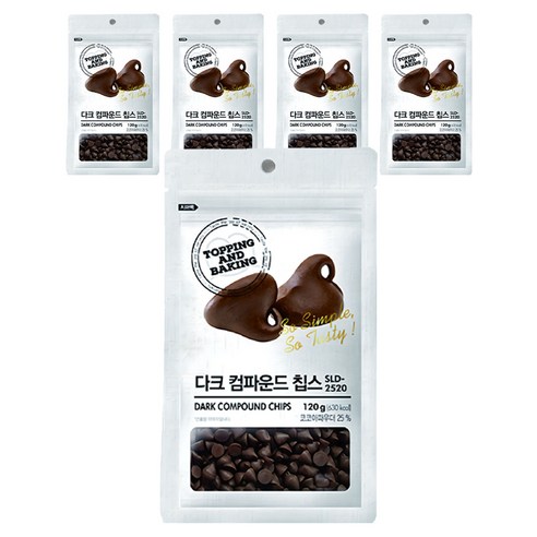 큐원 다크 컴파운드 칩스, 120g, 5개