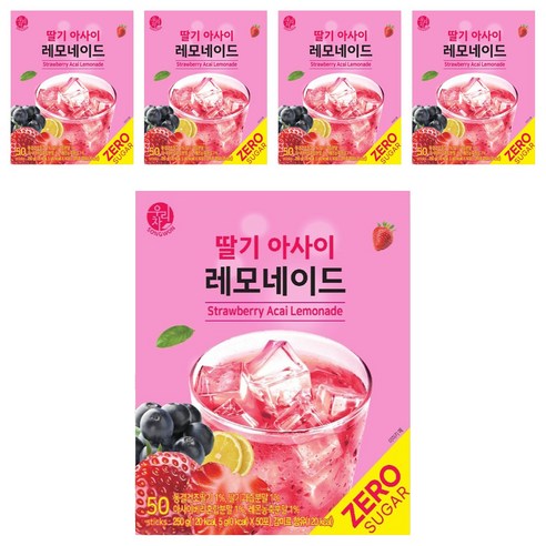우리차 딸기 아사이 레모네이드, 5g, 50개입, 5개