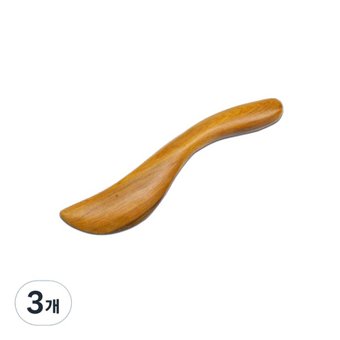 라이프포인트 괄사 지압 마사지기, 3개, 우드(S자)