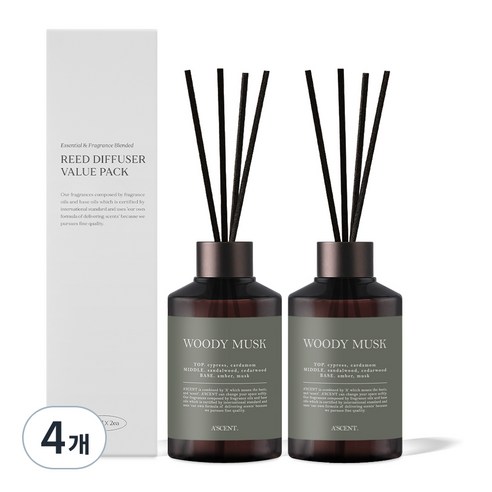에이센트 네이처 실속형 디퓨저, 우디머스크, 200ml, 2세트