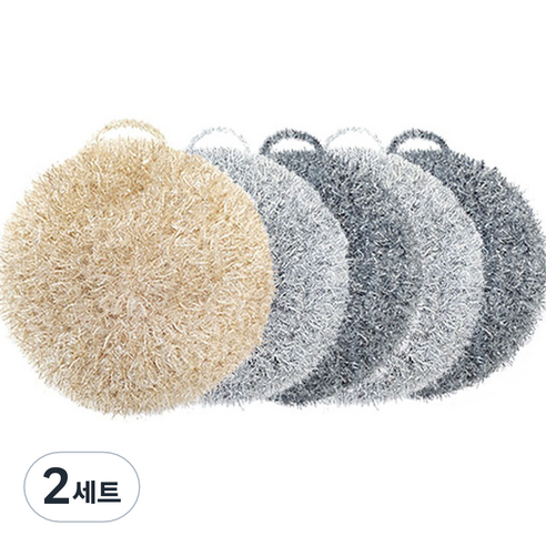 선우랜드 모던한 원형 두겹 아크릴 수세미, 혼합색상, 5개, 2세트