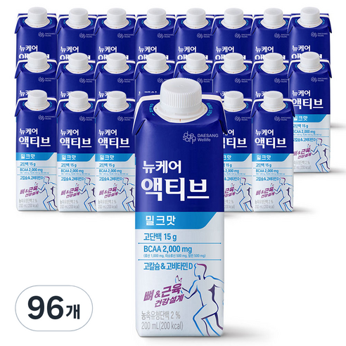 뉴케어 액티브 밀크맛, 200ml, 96개