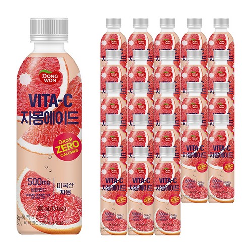 동원 비타C 자몽에이드 음료, 500ml, 24개