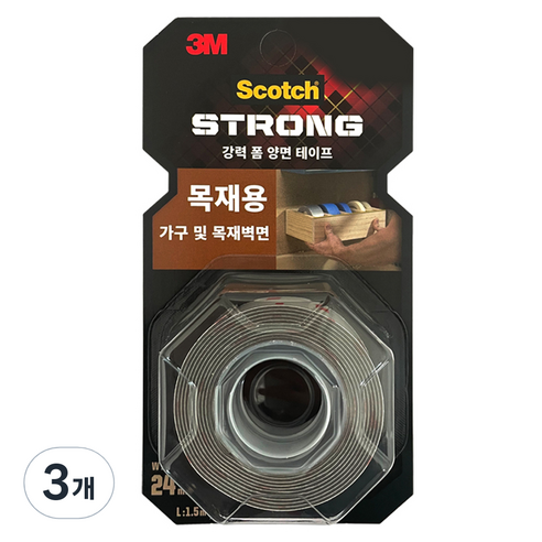 쓰리엠 스카치 강력 폼 양면 테이프 24mm x 1.5m WD215, 3개