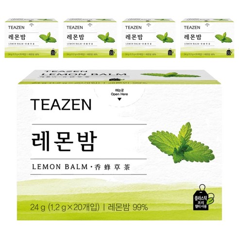 티젠 레몬밤 허브차, 1.2g, 20개입, 5개