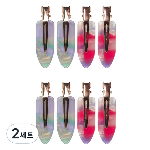 더분 패턴 백스테이지 헤어핀 2종 x 4p 세트, 2세트, 오로라