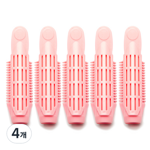 셀리본 헤어볼륨롤스타 뿌리 볼륨업 집게 5p, 4개, 핑크