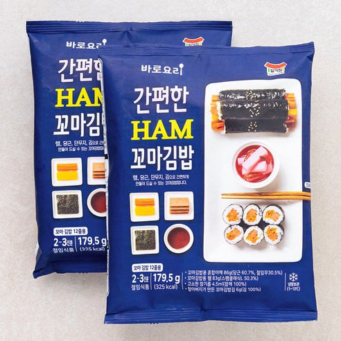 일가집 바로요리 스팸 꼬마김밥, 179.5g, 2개