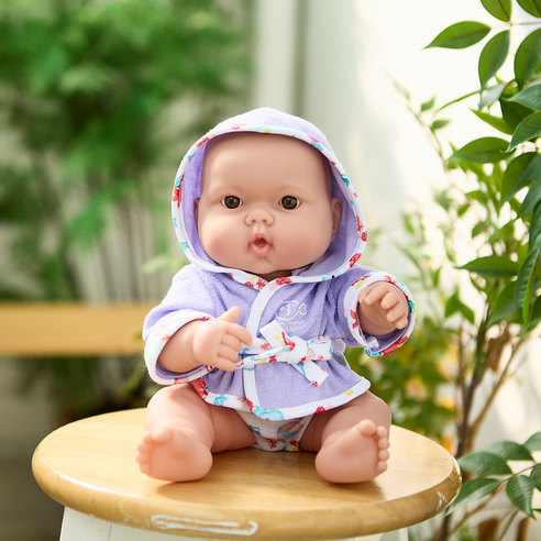 베렝구어 목욕가운 목욕놀이 아기인형 36cm, 혼합색상, 1개