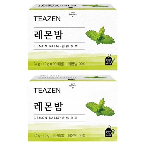 티젠 레몬밤 허브차, 1.2g, 20개입, 2개