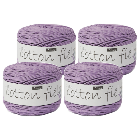 리네아 코튼 필드 뜨개실, 343 라벤더, 4개