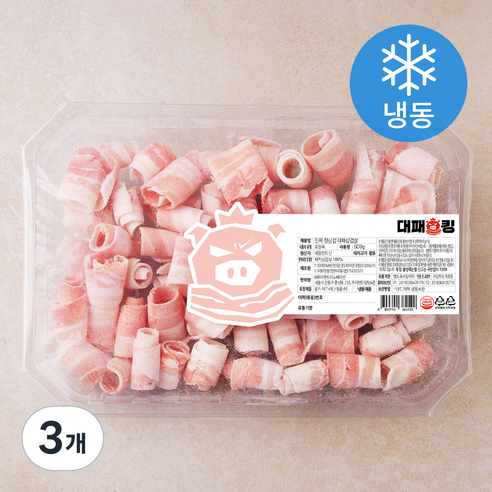 대패킹 진짜 정삼겹 대패삼겹살 (냉동), 500g, 3개