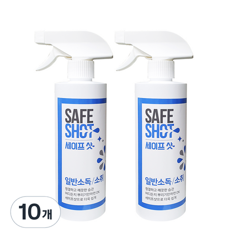 세이프샷 살균소독제, 500ml, 10개