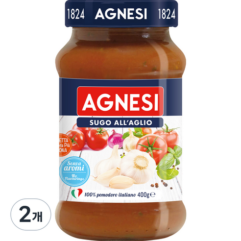 아그네시 갈릭 토마토 파스타 소스, 400g, 2개