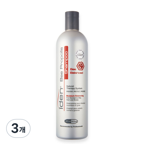 아이덴 비 프로폴리스 발란시드 샴푸, 473ml, 3개
