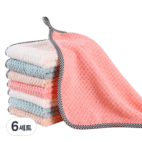올웨일리 다용도 극세사 주방 타월 행주 4종 x 2p 세트 TSP1547, 6세트