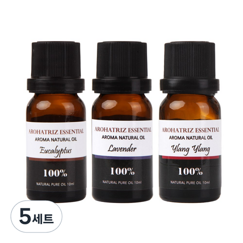 아로하트리즈 에센셜오일 유칼립 투스 + 라벤다 프렌치 + 일랑일랑, 10ml, 5세트