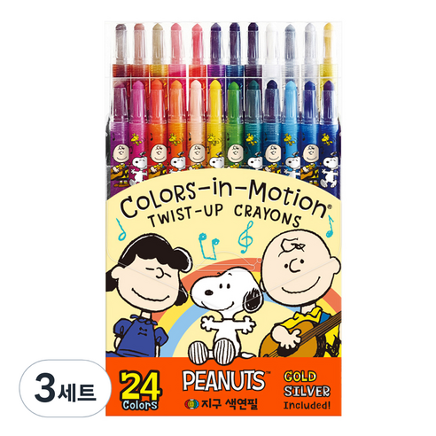 지구화학 피너츠 색연필 24종 세트, 24색, 3세트