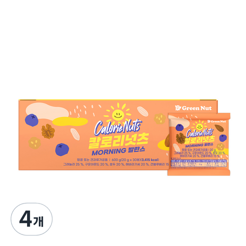 그린너트 칼로리넛츠 모닝 발란스 30p, 600g, 4개