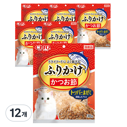 챠오츄르 이나바 고양이 후리가케 토퍼, 가다랑어포, 30g, 12개