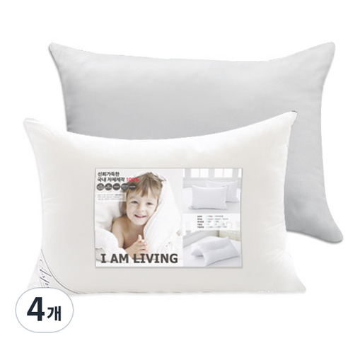 아임리빙 퓨어소프트터치 마이크로화이버 베개솜 + 베개커버 세트, 라이트그레이, 4개