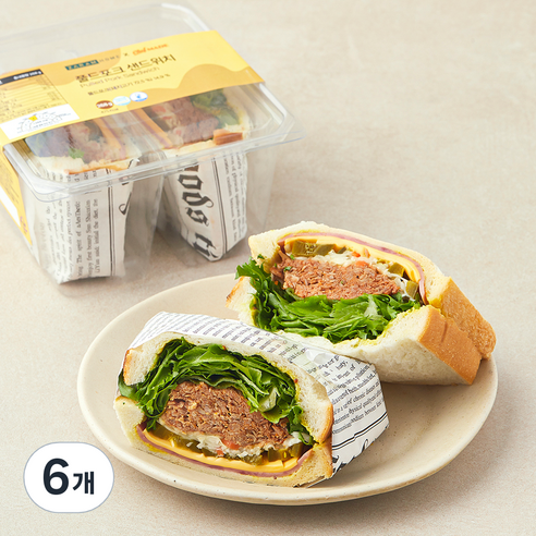 자람홈 풀드포크 샌드위치, 268g, 6개