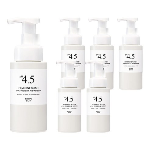 해피바스 PH4.5 약산성 로즈 여성 청결제 거품타입, 6개, 250g