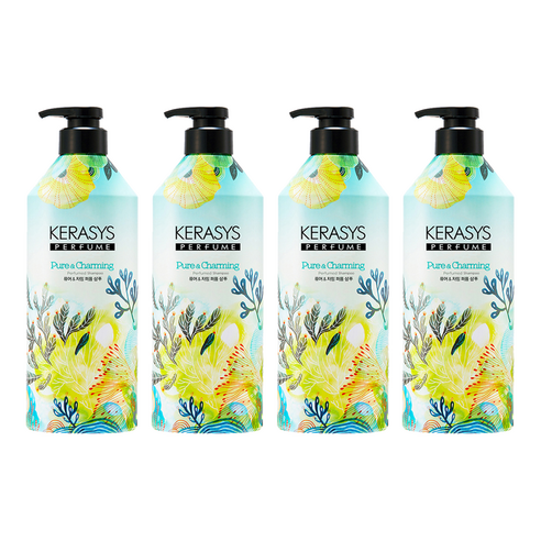 케라시스 퍼퓸 샴푸 퓨어&차밍향, 980ml, 4개