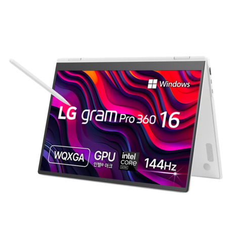 LG전자 2024 그램 프로 360 코어Ultra7, 에센스 화이트, 512GB, 16GB, WIN11 Pro, 16TG90SP-GP79KN