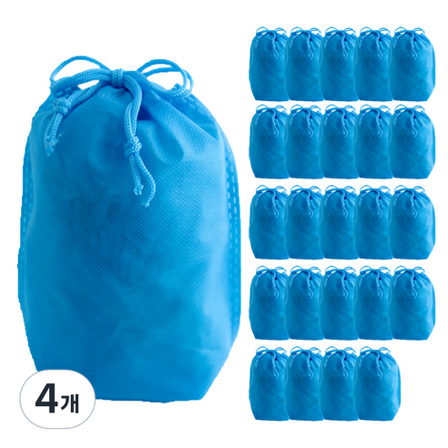 부직포 복주머니 더스트백 16 x 25 cm 25p, 파랑, 4개