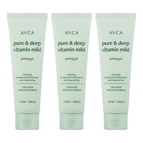 아브카 퓨어 앤 딥 비타민 저자극 약산성 필링 젤, 120ml, 3개