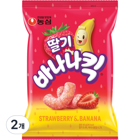 바나나킥 딸기, 60g, 2개