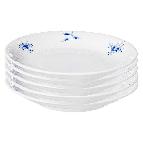 로얄코펜하겐 팔메테 블로썸 플레이트, 블루 + 화이트, 5개