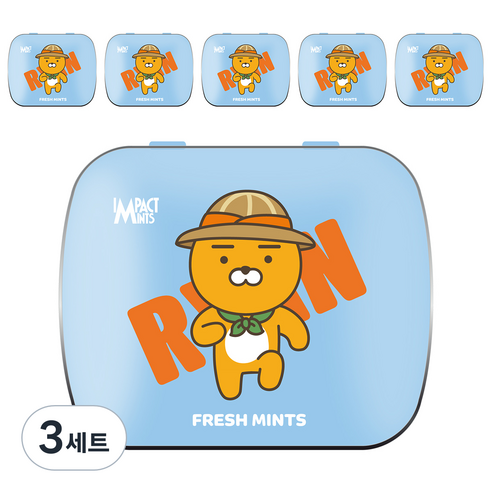 임팩트민트 카카오프렌즈 캔디 프레쉬 민트 6p, 15g, 3세트