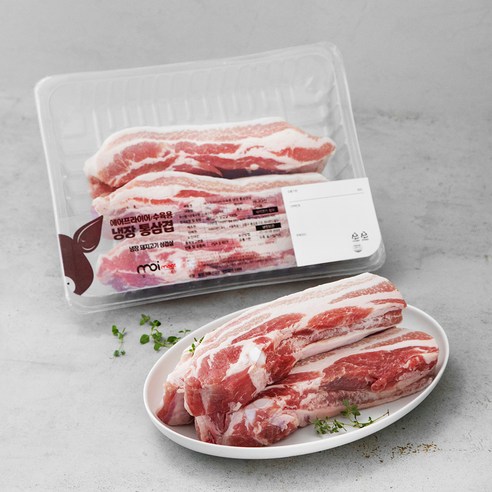 모아미트 캐나다산 보리먹인 암퇘지 삼겹살 에어프라이어용 (냉장), 1200g, 1개