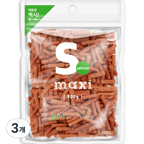 맥시 대용량 져키, 연어, 800g, 3개
