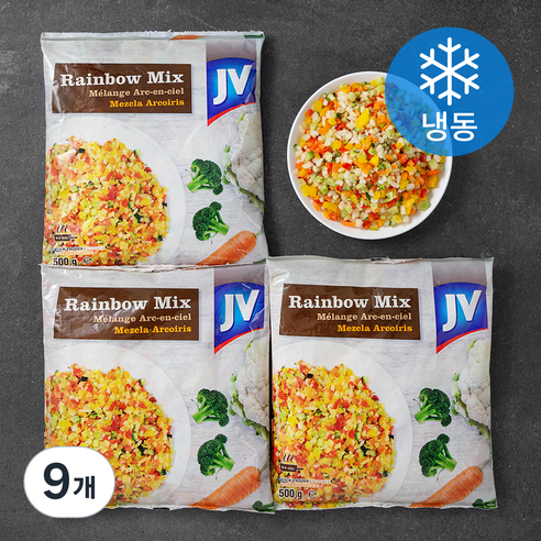 레인보우 믹스 손질채소 (냉동), 500g, 9개