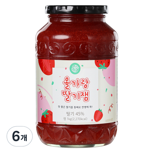 초록원 올가랑 딸기잼, 6개, 1kg
