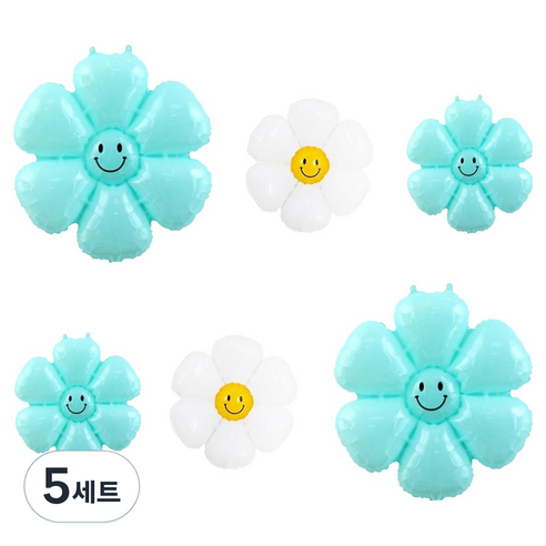 파티공구 데이지 스마일 꽃풍선 세트, 틸, 5세트