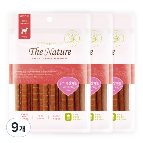 굿데이 더네이쳐 강아지 스틱형 간식, 닭가슴살, 100g, 9개