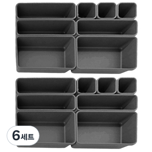 아리코 조립식 다용도 서랍정리함, 그레이, 6세트