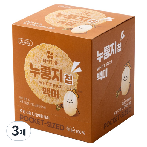 참좋은식품 바삭한톨 누룽지칩 백미 10p, 230g, 3개